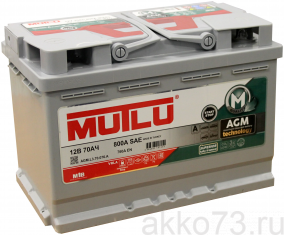 Аккумулятор 6СТ-70 MUTLU AGM Start-Stop обр.пол. AGM.L3.70.076.A
