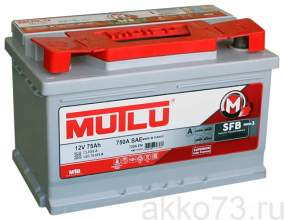 Аккумулятор 6СТ-75 MUTLU SFB прям.пол. L3.75.072.B